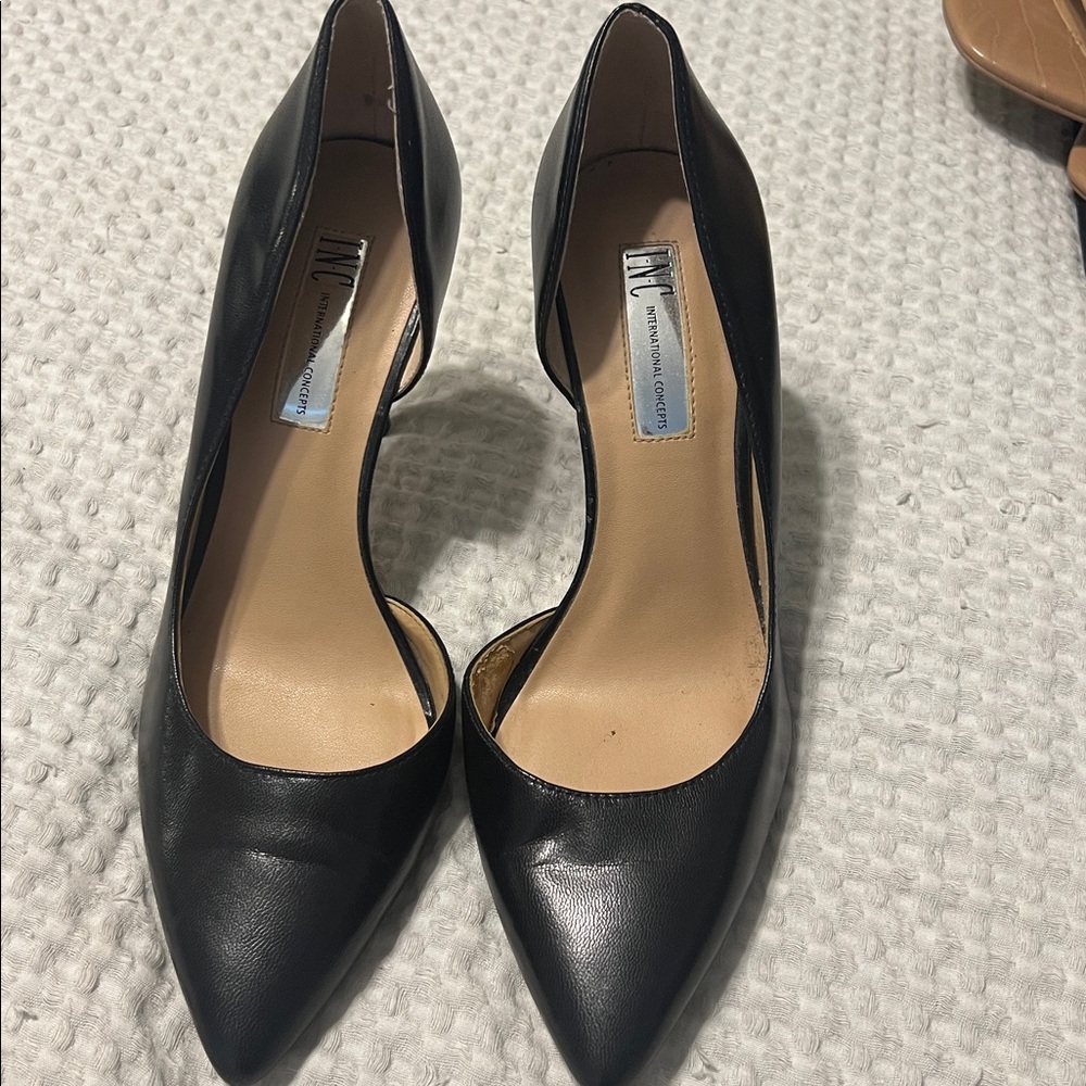 Nine West Black Leather Heels
